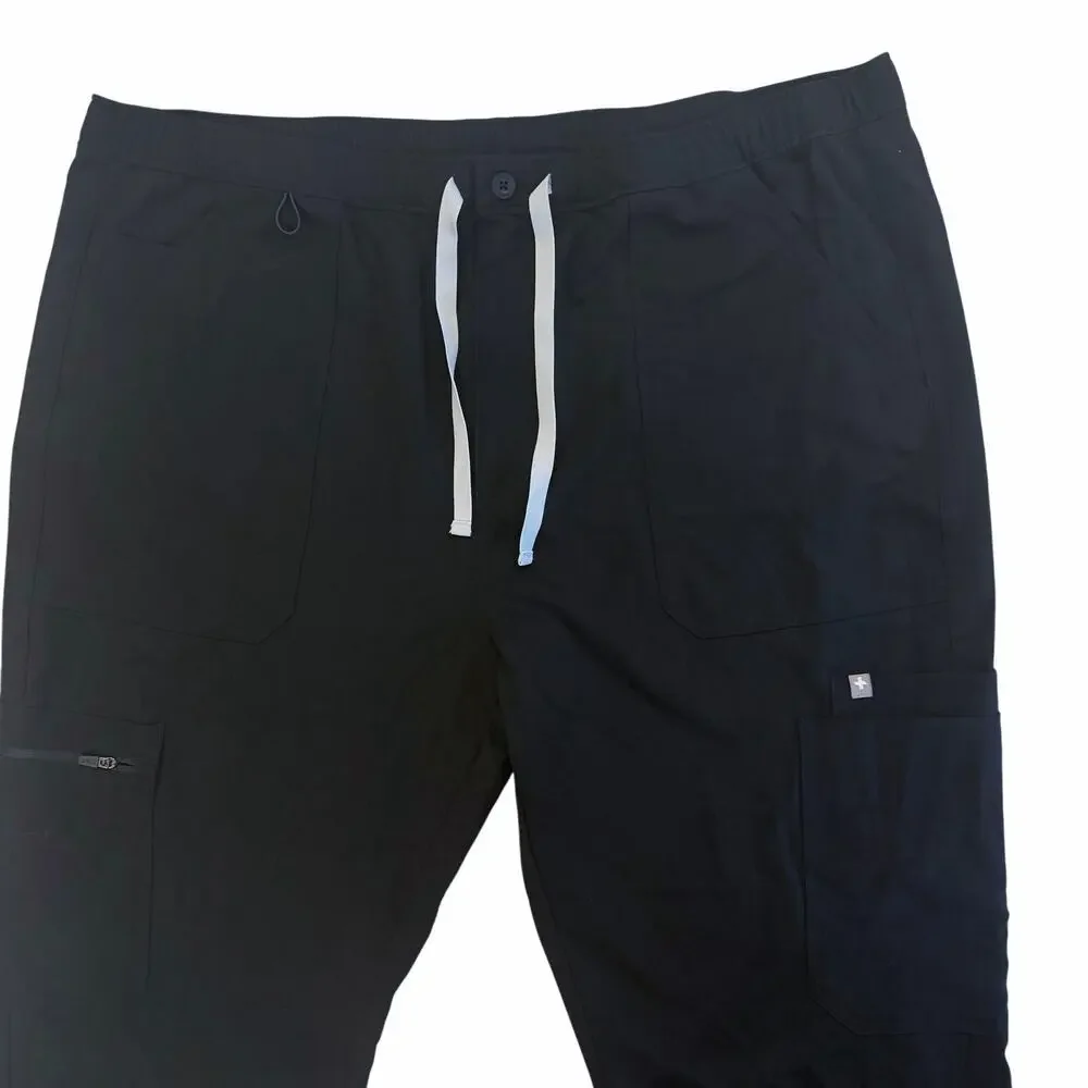 NWOT Figs Men's Cairo Straight-Leg Scrub Pant in Black Size XXL/T